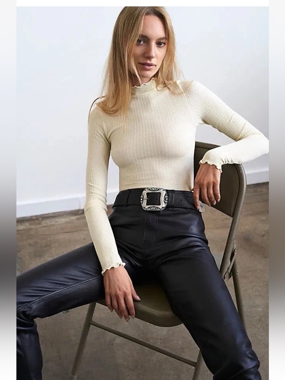 Bundle of 2 free people intimately make it a mock neck seamless body suit